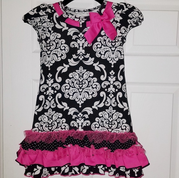 ❤SALE! Girl's black and white dress, M - Picture 1 of 5